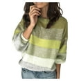 thumbnail image 3 of KaLI_store Sweaters for Women Trendy Women Pullover Sweater Cable-Knit Long Sleeve Round Neck Sweaters Green,S, 3 of 5