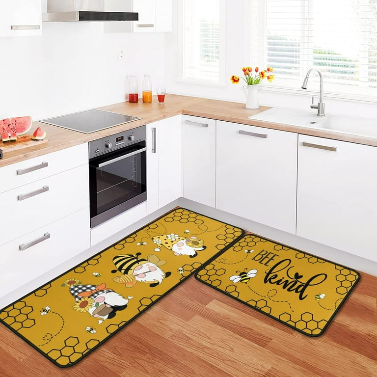 Bee Kitchen Rugs and Mats Set of 2, Non-Slip Washable Kitchen Mats, Home  Decor Kitchen Floor Rugs for Kitchen Front Sink, Laundry Room, Flooring,  Home, Dining Room, 17x30+17x47 inches 