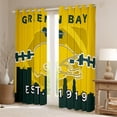 thumbnail image 2 of Football Curtains 38x45 inch, Football 30%-50% Blackout Curtains American Football Lovers Curtains Drapes Sports Ball Game Window Curtains 2 Panels for Living Room(Green Bay), 2 of 6