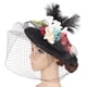 thumbnail image 1 of Diadema de cabellero Nupcial Sombrero con Plumas Flores de Cabello Vintaje Accesorios para de Té Cerimonia Noche Negro Salvador Accesorio para el cabello de las mujeres, 1 of 10