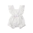 thumbnail image 1 of Summer Children Costumes Hollow Flowers Embroidered Romper Flying Sleeve Bowknot Jumpsuit, 1 of 5