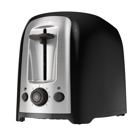 BLACK+DECKER 2-Slice Extra Wide Slot Toaster, Black/Silver,