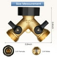 thumbnail image 4 of Lefree Yard Garden Hose Splitter 2 Way Heavy Duty Brass Hose Connector, 3/4", 1 Pack, 4 of 7