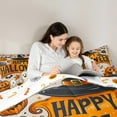 thumbnail image 4 of jejeloiu Halloween'S Day Bedding Comforter Set,Spooky Pumpkin Ghost Twin Comforter SetsOrange Stars Print Bedding Set For Teen,Microfiber Bedroom Decoration Reversible,2pcs, 4 of 7