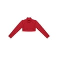 thumbnail image 5 of Aislor Kids Girls Long Sleeves Solid Color Crop Top Shirt for Dancing Workout Gymnastic 6-14 Red 12, 5 of 7