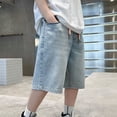 thumbnail image 4 of Coerni Baggy Jean Shorts for Boys' Pull on Short Casual Loose Fit Hip Hop Denim Shorts Casual Straight Leg Short Pants, 4 of 8