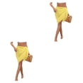thumbnail image 1 of Faldas de playa de verano Sonducket para niñas transpirables bohemias plegables Amarillo 2Conjunto, 1 of 6
