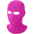 thumbnail image 1 of MesaSe Bonnet Tricoté à 2 Trous pour le Cou Ski Hiver Chaud pour Sports Extérieurs (Rose Rouge), 1 of 13
