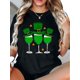 thumbnail image 1 of St. Patrick's Day Knit Top with Clover Hat and Wine Glass Design, Polyester Blend, Round Neck, Short Sleeve - Machine Washable, Oriented Tee For Adult, Men, Women, Teen, Teenager, Adolescent, Youth., 1 of 6