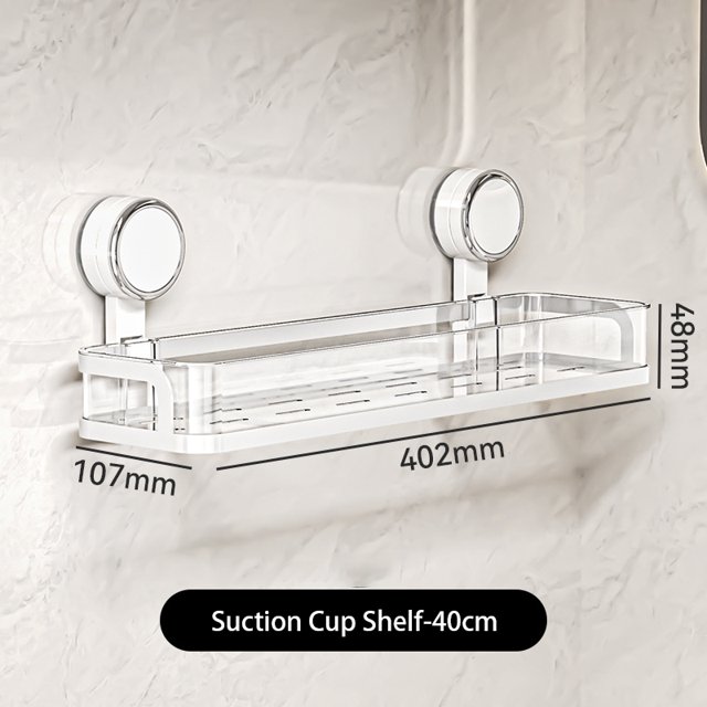 Estante de almacenamiento de Gel de ducha para baño con ventosa, sin perforar, estante para fregadero, estante de almacenamiento de cosméticos montado en la pared para baño