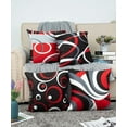 thumbnail image 2 of Red and Black Throw Pillow Covers 18x18 Inches Set of 4 Decor Decorative Throw Pillow Cover Abstract Modern Geometric Square Cushion Cases for Sofa Bed Couch, 2 of 6