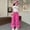 Hot Pink, variant on Girls Casual Pants Loose Fit Stretchy Waist Pocket Cargo Jogger Pants For Everyday School Outdoor Play Denim Elastic Waistband Girls High-Waisted Leggings With Pockets Size 6-7 Years