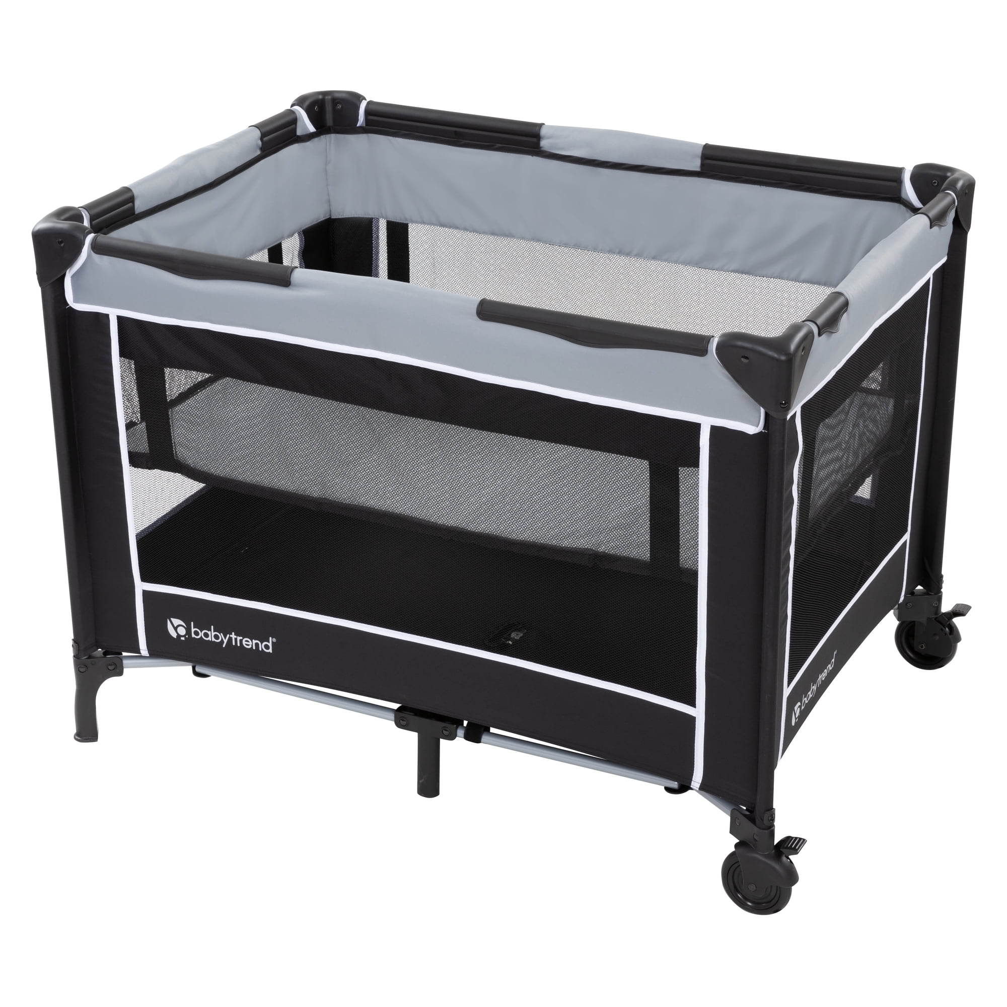 Baby Trend Nursery Center Portable Playard with Bassinet and Travel Bag, Twinkle Grey