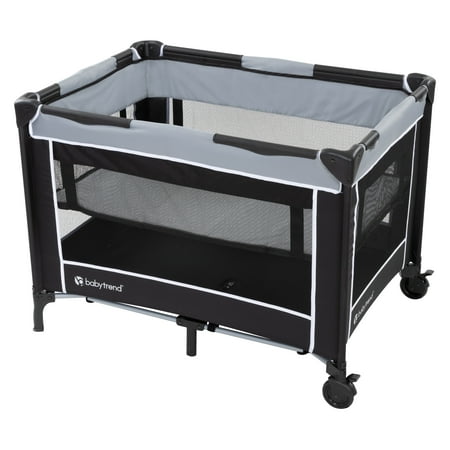 Baby Trend Nursery Center Portable Playard with Bassinet and Travel Bag, Twinkle Grey