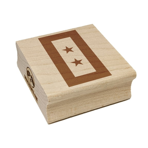 Blue Gold 2 Star Military Service Flag Square Rubber Stamp Stamping Scrapbooking Crafting - Medium 1.75in