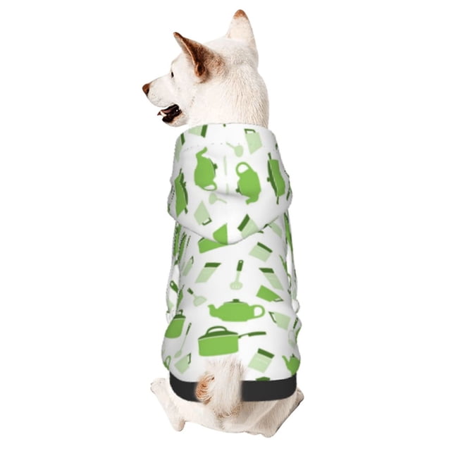 Fotbe Kitchen Utensiles Cooking Pots Sudadera con Estampado para Perros Pequeños – Suéter con Capucha para Mascotas, Tela Suave de Forro Polar con Bolsillo-X-Small