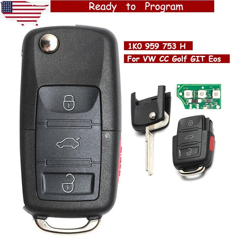 for VW Volkswagen CC Jetta Golf GIT Eos 2006-2011 Remote Key Fob 1K0 959 753 H
