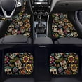 thumbnail image 3 of HUIACONG Sugar Skull Car Floor Mats for Women Steering Wheel Cover Car Accessories Interior for SUVs & Trucks Easy to Install Driver Seat, Passenger Seat and Rear Car Seat Covers Set, 3 of 8