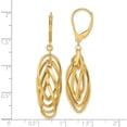 thumbnail image 4 of 14K Yellow Gold Polished Oval Twisted Dangle Leverback Earrings (Width 12.5) (Length 47.7) - Jbsp, 4 of 5