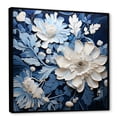 thumbnail image 2 of Designart "Seasonal Flowers In Watercolor Blues And Whites III" Flowers Floater Framed Canvas Prints, 2 of 5