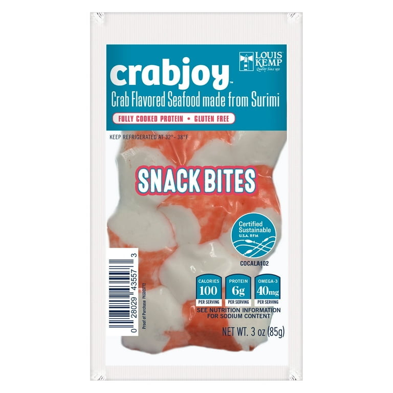 Louis Kemp Crabjoy Crab Flavored Seafood Snack Bites, Gluten-Free