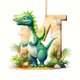 thumbnail image 1 of Xihbxyly Ofertas de Caja Abierta Liquidación Devoluciones En Almacén Colgante Acrílico Navideño de Dinosaurio y 26 Letras., 1 of 2