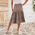thumbnail image 5 of Wutalume Women's Casual High Waist Skirt - A-Line Solid Color with Drawstring and Pockets, Flowy and Comfortable for Summer Vacation, Beach, Daily Casual Wear,Brown M, 5 of 6