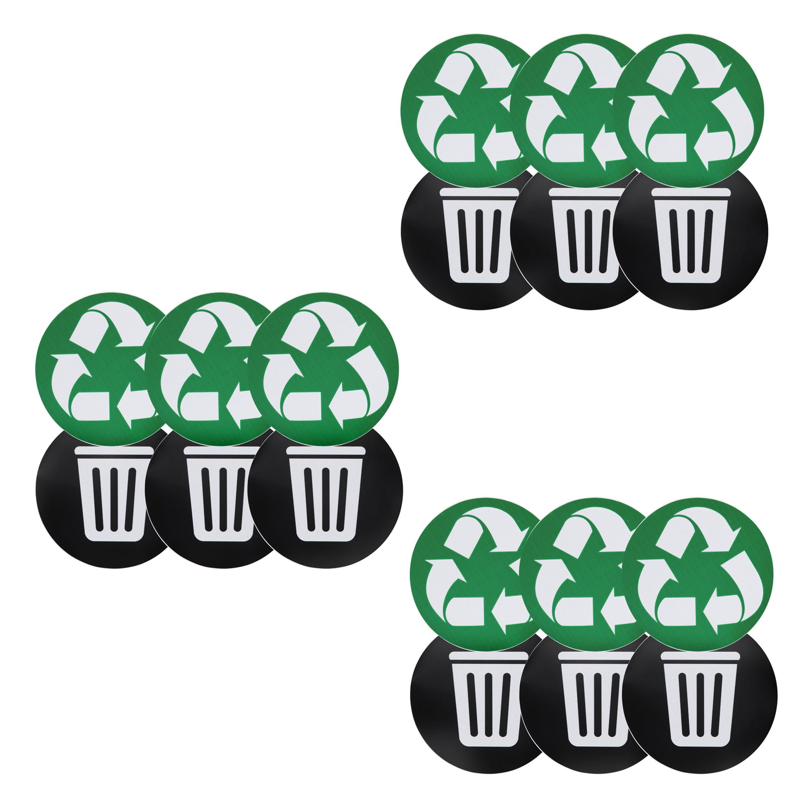 4.9in Round Waterproof Self Adhesive Recycle Trash Sticker Decal Organize Trash Cans for Cans Garbage Containers Bins 18PCS /Set Recycle Label Recycle Sticker 