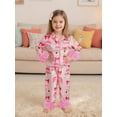 thumbnail image 2 of Mommy and Me Matching Pajamas Bow Santa Button Down Lapel Tops Pants, 2 of 8