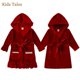 thumbnail image 2 of Navidad niños bebés niñas niño ropa de dormir terciopelo rojo manga larga con capucha chaquetas abrigos ropa de abrigo con bolsillo conjunto de pijamas para niños pequeños, 2 of 4
