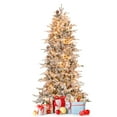 thumbnail image 1 of Costway 6 FT Pre-Lit Christmas Tree Snow Flocked Hinged with 715 Branch Tips & 210 Lights, 1 of 10