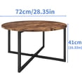 thumbnail image 2 of Round Coffee Table Kitchen Dining Tables Modern Leisure Tea Table Office Conference Pedestal Desk Rustic Brown, 2 of 9