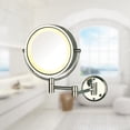 thumbnail image 4 of JERDON Wall-Mounted Makeup Mirror with LED Lighting - Direct Wire Lighted Makeup Mirror with 8X Magnification & Chrome Finish Wall Mount - Model HL75CD, 4 of 4