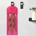 thumbnail image 3 of 3 Piezas Colgador de Peluca Extra y Bolsas de Almacenamiento, Soporte para Extensiones de Cabello una Prueba de Polvo e Impermeable, Diseñado para Pelucas Rosa Roja, 3 of 5
