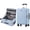 Blue, variant on Tempered PC Carry-On Luggage 20 Inch Side Open Deep Compartment Expandable Suitcase Blue