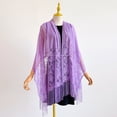 thumbnail image 5 of UDAUDU Shawls and Wraps for Evening Dresses Scarfs for Women Wedding Formal Shawl Lace Cardigan Summer Floral Print Shawls Purple, 5 of 6