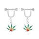 thumbnail image 5 of 2 piezas de hojas de arce anillos de pezón de material acero inoxidable joyería de calibre 14 Hoja de arce amarilla roja Yuyangstore Anillo de pezón de acero inoxidable, 5 of 5