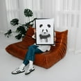 thumbnail image 2 of Graffiti Panda - Illustration Wildlife Black and White Animal Sketch Modern Art Black Framed Wall Art Print 9 x 12 inches, 2 of 7