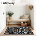 thumbnail image 3 of ODIKA 4'x6' Machine Washable Non-Slip Area Rug, Tree of Life Aviary Canvas with Flourishing Botanical and Ensemble High Traffic Rug, Gold, 477896, 3 of 7