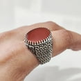 thumbnail image 6 of Carnelian Mans Ring, Natural Carnelian Gents Ring, Birthstone Silver Jewelry, 925 Silver Ring, Birthday Gift, Heavy Mens Ring, Arabic Design, Oxidized Mans Ring, Christmas, Turkey Mens Signet Ring, 6 of 8