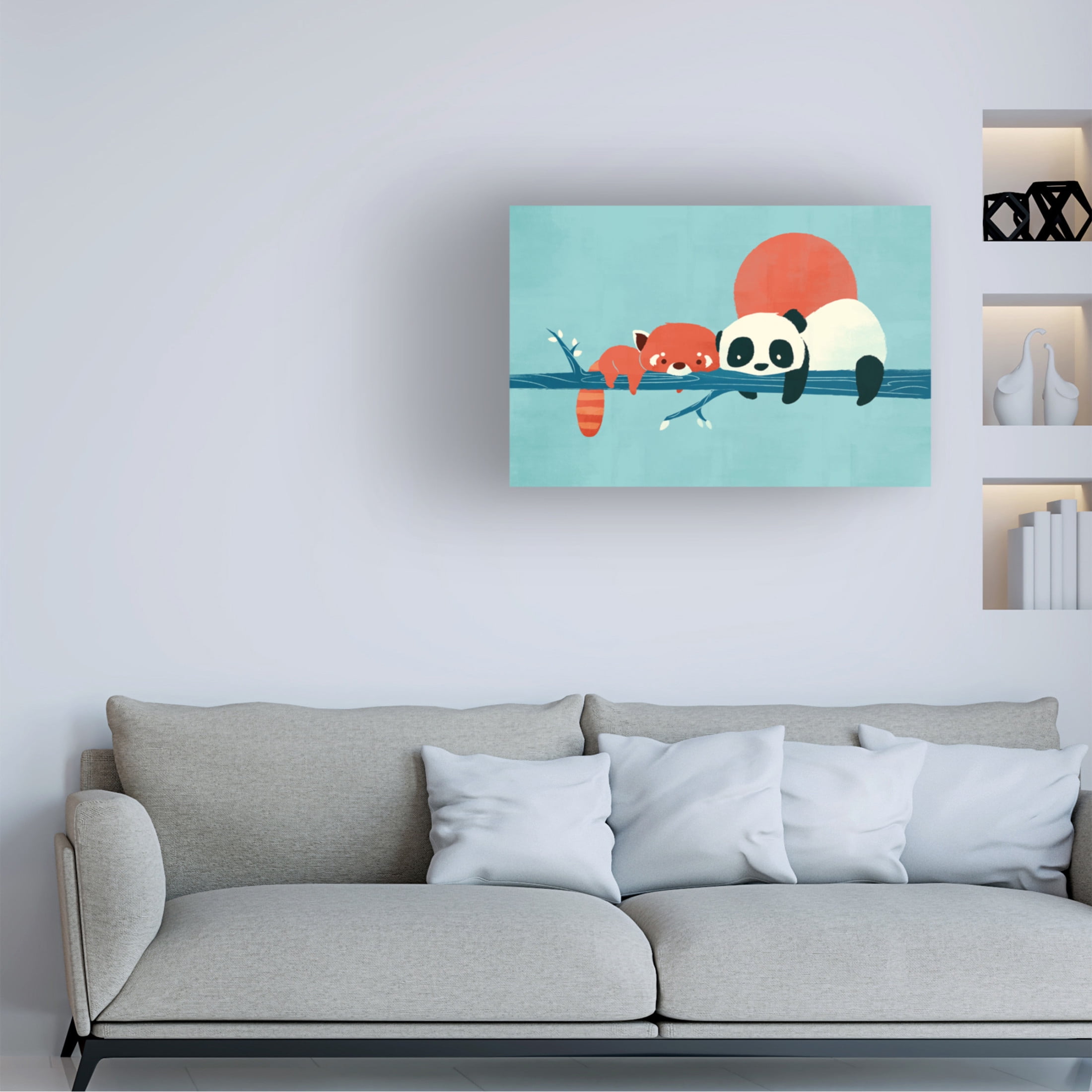 Canvas Wall Art - Jay Fleck 'Pandas' Wall Art for Living Room, Bedroom, or Office Décor by Trademark Fine Art - 32 x 22 Inches