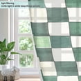 thumbnail image 4 of Yayeee Window Curtains Set of 2 for Living Room Light Filtering 63"x42", Green and White Plaid Pattern, 4 of 7