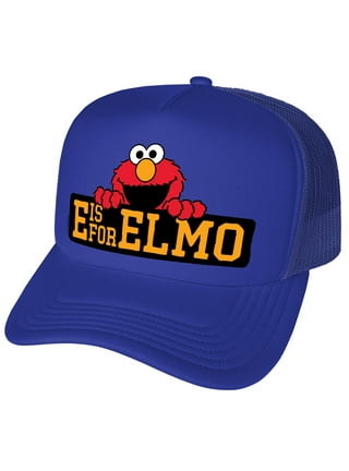 Sesame Street Elmo Red Big Face Flat Bill Mens Baseball Hat Flex Cap New  Size 7