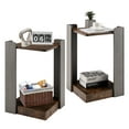 thumbnail image 1 of Costway 2 Pcs Table d'Appoint à 2 Niveaux avec Étagère de Rangement pour Petits Espaces Salon Chambre, 1 of 8