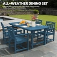 thumbnail image 4 of MUCHENGHY 5-Piece HDPE All-Weather Patio Dining Set w/ 4 Chairs and Umbrella Hole, Navy, 4 of 7