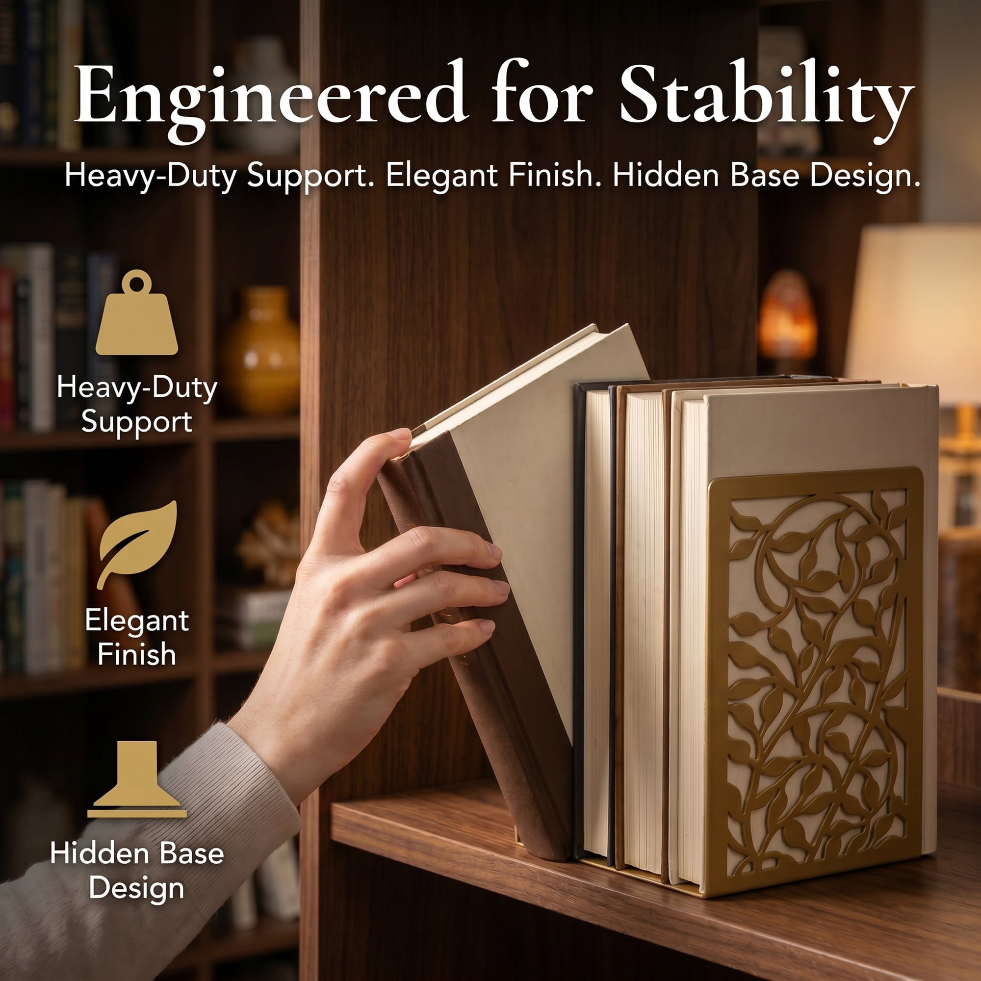 Unique Bargains Metal Tree Design Book Ends for Shelves Brown Tree 4.7"x3.7"x6.7"