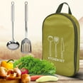 thumbnail image 2 of Ensemble de 8 Pcs Ustensiles de Cuisine de Camping Portable Randonnée Intérieur Extérieur BBQ Vaisselle RV Remorque Équipement de Randonnée Réchaud Cuisson Vert, 2 of 9