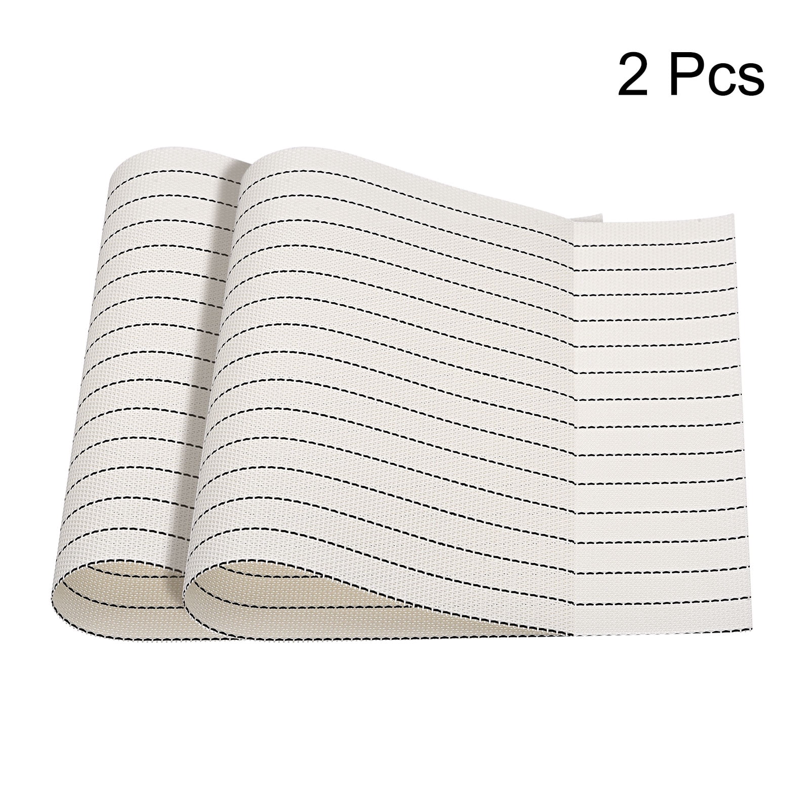 Unique Bargains PVC Washable Woven Place Mats for Dining Tables White 450x300mm 2 Pcs
