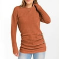thumbnail image 5 of ABATAB Women Long Sleeve Tunic Tops for Leggings Crew Neck Ribbed Knitted Buttons Trendy Shirts Fall Casual Lightweight Pullover(Small,Orange), 5 of 6
