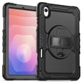 thumbnail image 2 of Case for Samsung Galaxy Tab S11 2025 with Screen Protector, 360 Degree Rotating Kickstand Hand Strap Heavy Duty Shockproof Cover with Shoulder Strap, Black, 2 of 7